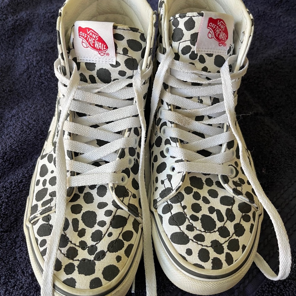 Vans Womens SK8 Hi Custom Dalmatian size 8